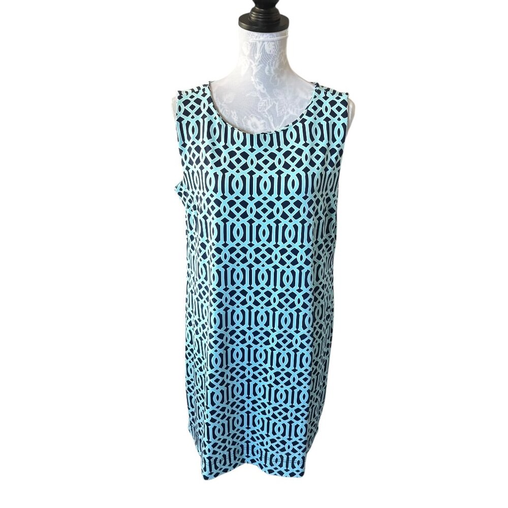 Lulu-B Womens Athletic Dress Golf Stretchy Blue Xlarge Sleeveless UPF 50+